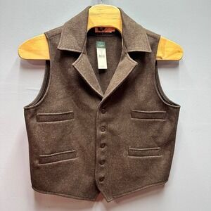 Filson 24 oz Mackinaw Wool Western Vest Brown Mens XL Made in USA NWT 024-BR5XL